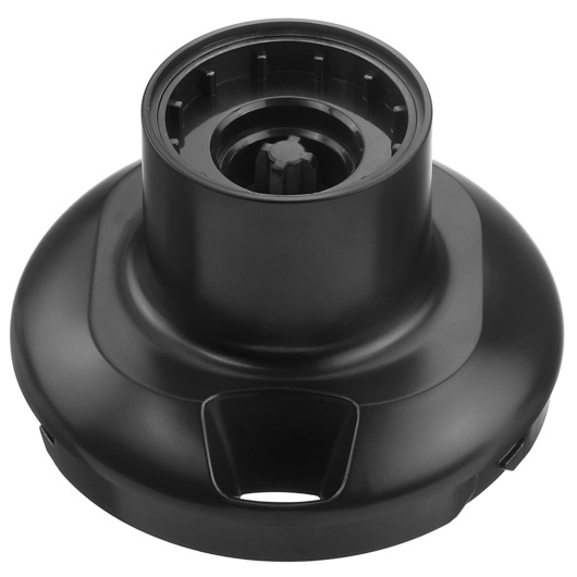 Photo of BLACK+DECKER BCKM101FP black blender base, top view, on white background.