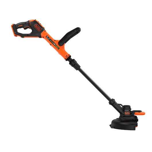Side view of the BLACK+DECKER® 18V POWERCONNECT™ Cordless STRIMMER® 28cm String Trimmer without battery, facing right.