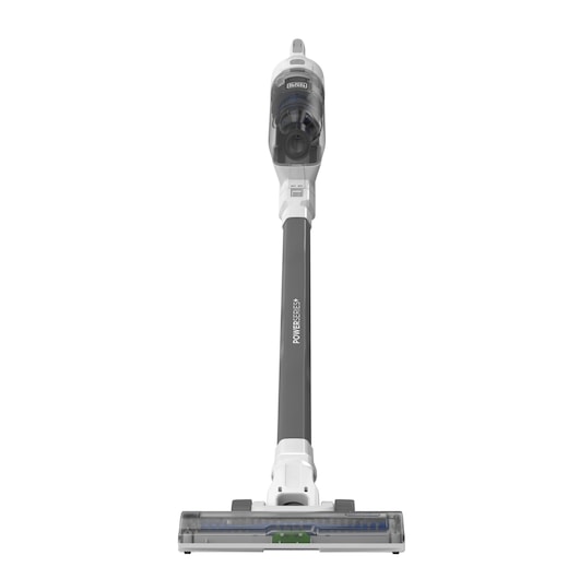 BLACKDECKER BHFEA420J cordless stick vacuum, front angle, black and white design, photography
