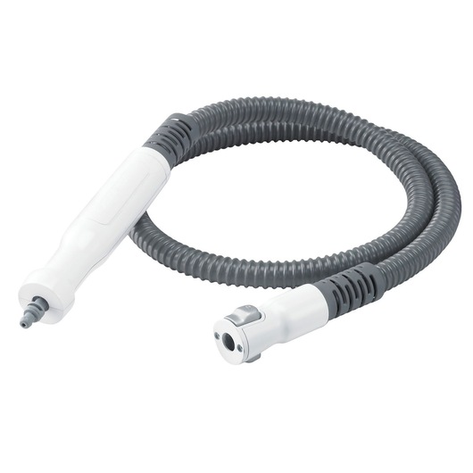 BLACK+DECKER BHSM1615DSG steam cleaner flexible gray hose with white connectors, product on white background.