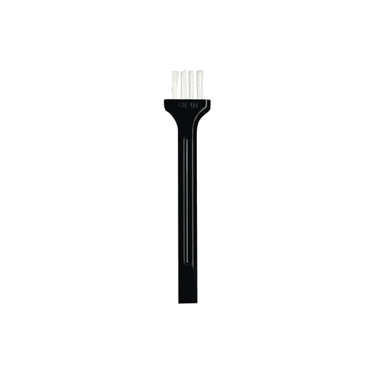 BLACKDECKER BSV520BL2P black cleaning brush attachment with white bristles, vertical front view on white background.