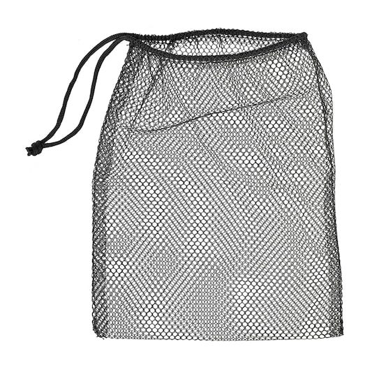 BLACKDECKER BSV520BL2P black mesh drawstring bag, front view, on white background.