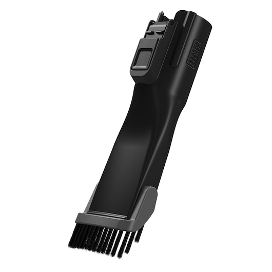 BLACKDECKER BSV525BRP vacuum cleaner brush attachment, black, side angle on white background.