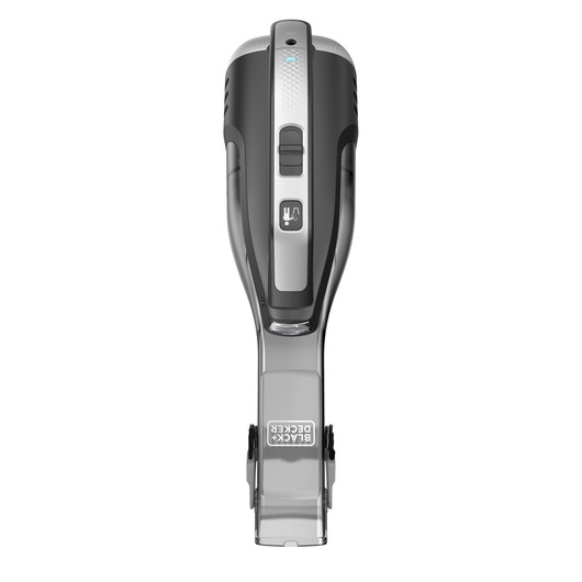 Cordless handheld vacuum cleaner with jack plug and onboard LED