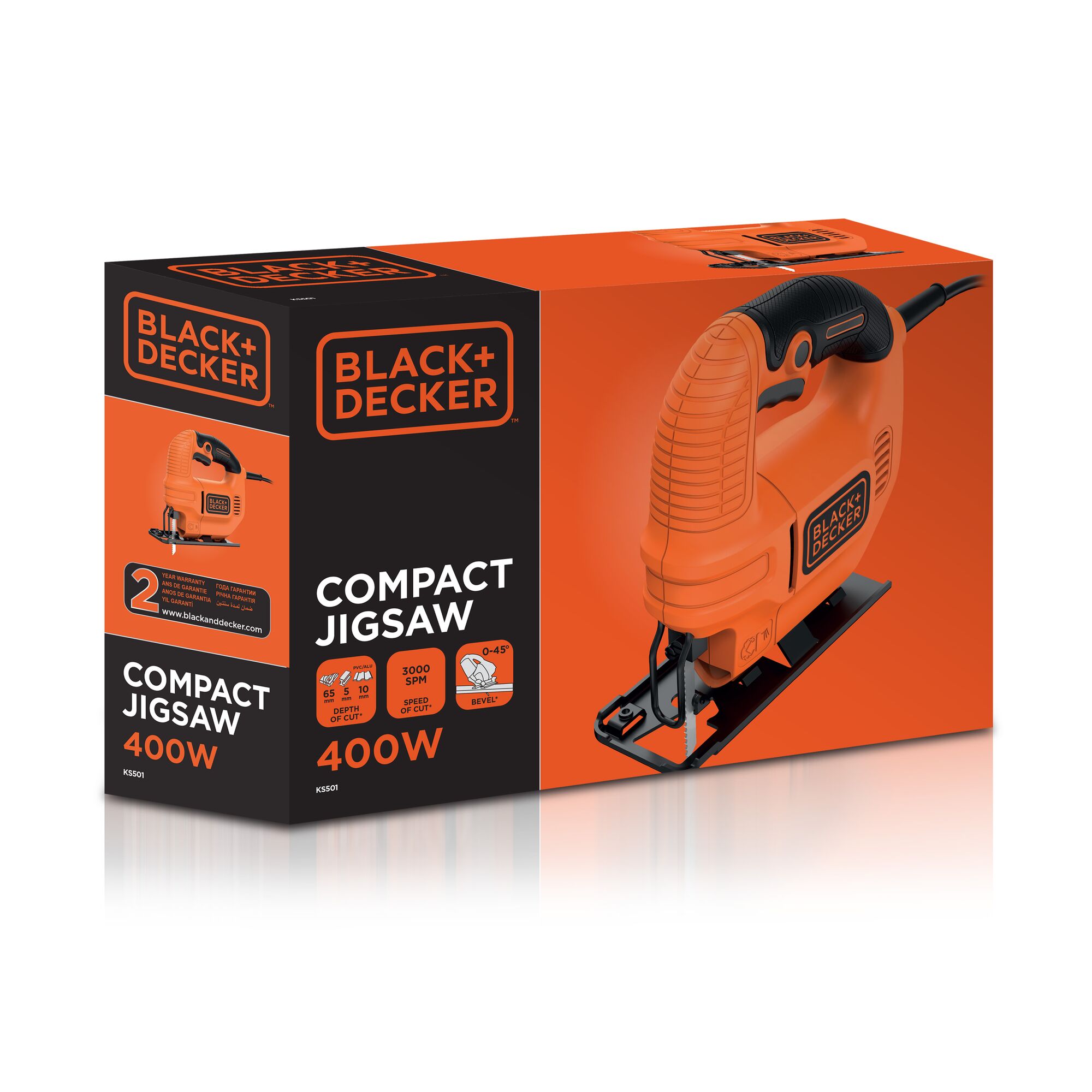 Säge BLACK+DECKER Black & Decker Stichsäge KS500 Type 1 400W Netzbetrieb Kabelgebunden mit 