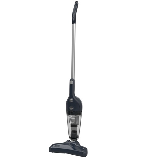 BLACKDECKER NSVA315J stick vacuum cleaner, navy and silver, front angle on white background
