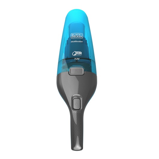 BLACKDECKER WDC215WA handheld vacuum, blue and gray, front view, wet and dry cleaning, photography product